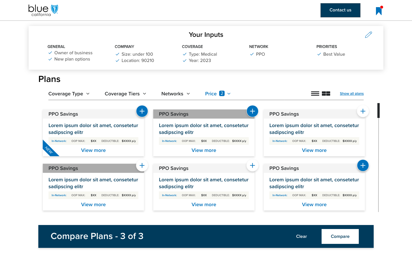 Plan Results – 3 Plans Added